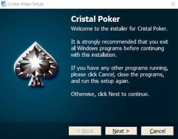 Установка клиента Cristal Poker